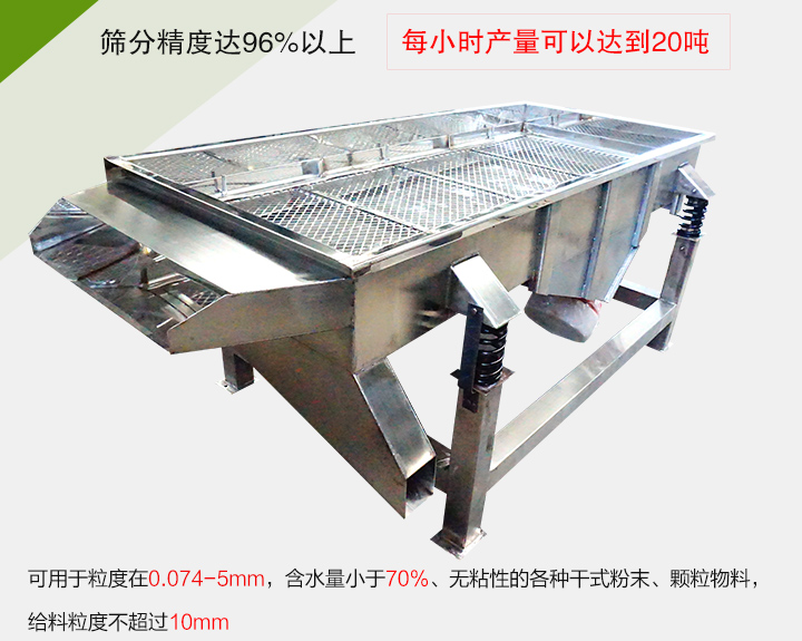 糧食篩分機各種干式粉末、顆粒物料，給料粒度不超過10mm